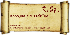 Kohajda Szultána névjegykártya